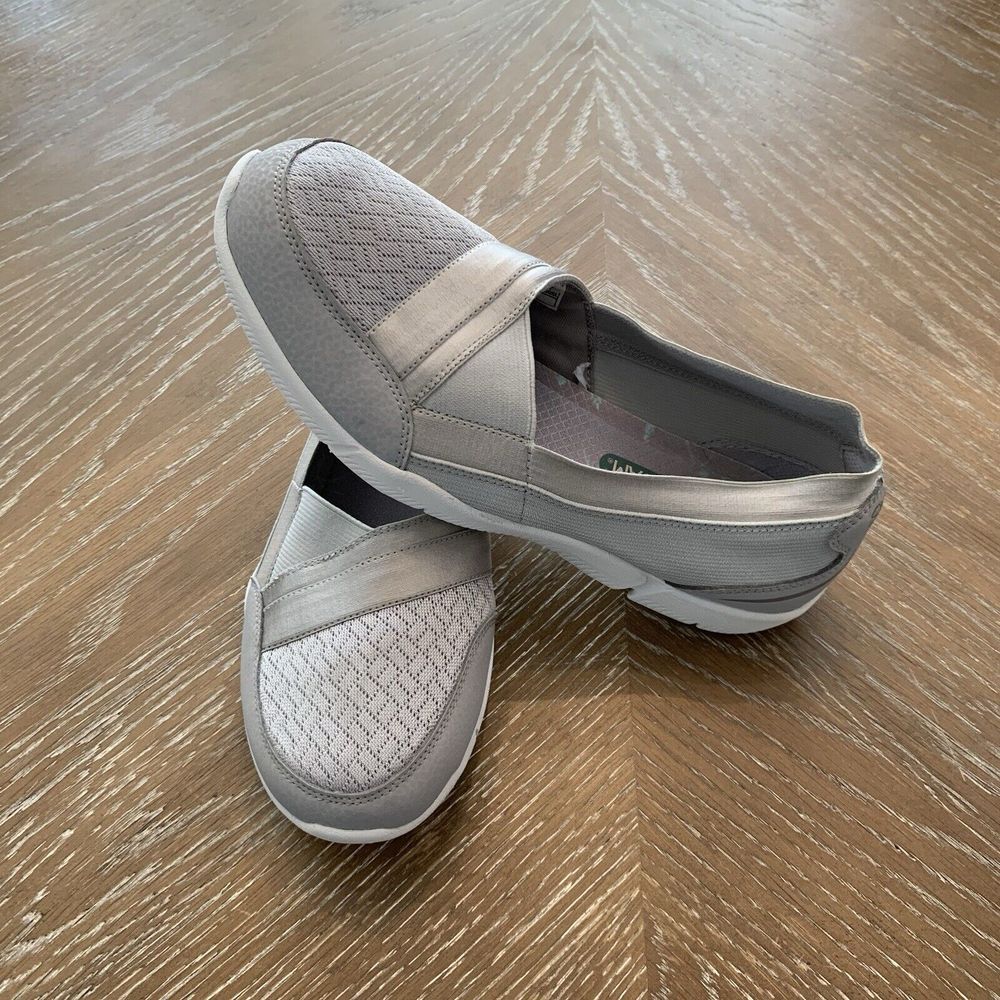 SKECHERS 8 "Be Lux Daylights" Women's Gray Slip On Comfort Shoes EXCELLENT